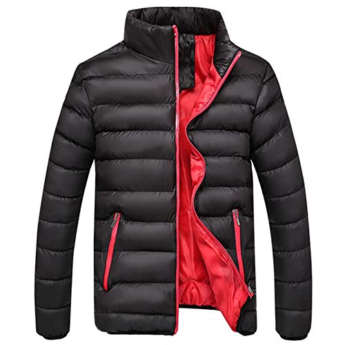 Generic Übergangsjacke Herren Herbst Schwarz Steppjacke Warm Oversized Lange ärmel Jacke Herren Winterjacke Sportlich Wasserdicht Atmungsaktiv Fahrradjacke Daunenjacke Trainingsjacke Outdoorjacke 4XL von Generic