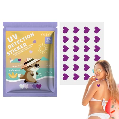 Generic UV-Erkennungsaufkleber für Sonnenschutzmittel, Erinnerung an Sonnenschutzpflaster | 5-Style-UV-Aufkleber mit SPF-Sensor | 5er-Pack Sonnenschutz-Erinnerungsaufkleber, Sonnenpflaster zur von Generic