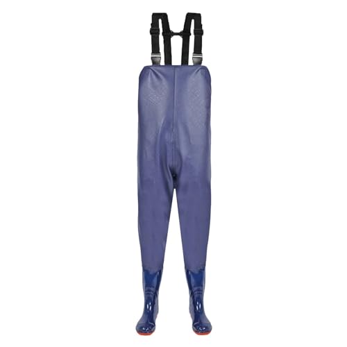 Generic Wathose Herren Wasserdicht Mit Stiefel, Regenlatzhose Schwarz Überzieh Regenhose Einteiler Schlafanzug Baggy Fit Mit Rutschfesten Gummistiefeln Teichhose Bauernhöfe Bauarbeiten Anglerhose von Generic