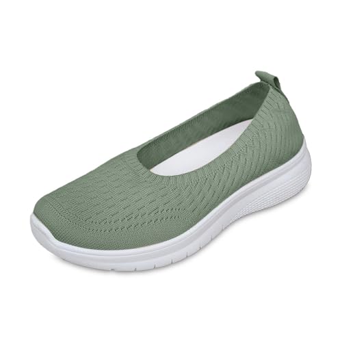 Generisch Sommerschuhe Damen Bequem Orthopädische Schuhe Walkingschuhe Bequem Sneaker Damen Weite H Krankenschwester Sommerschuhe Sommer Leicht Atmungsaktives Vermascht (1A-Green, 37) von Generic