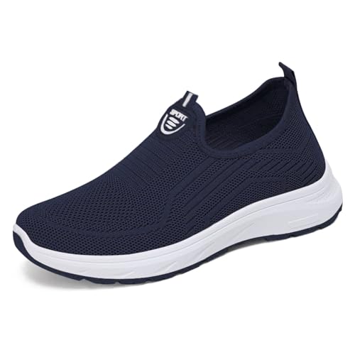 Generisch Sommerschuhe Damen Bequem Orthopädische Schuhe Walkingschuhe Bequem Sneaker Damen Weite H Krankenschwester Sommerschuhe Sommer Leicht Atmungsaktives Vermascht Memory Frauen (09-Navy, 40) von Generic