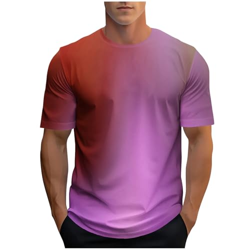 Generisch T-Shirt für Herren Farbverlauf Shirt Rundhalsausschnitt Männer Oberteile Sommer Kurzarm Tshirt Gradient Arbeitstshirt Fashion Casual Kurzarmshirt Leicht Sommershirt Outlet Angebote Lila XXL Generisch T-Shirt für Herren Farbverlauf Shirt Rundhalsausschnitt Männer Oberteile Sommer Kurzarm Tshirt Gradient Arbeitstshirt Fashion Casual Kurzarmshirt Leicht Sommershirt Outlet Angebote Lila XXL von Generic