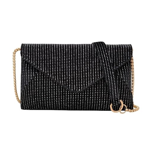 Generische Frauen Clutch Crossbody Bag mit Kettenschultergurt Clutch -Geldbörse (schwarz) von Generic