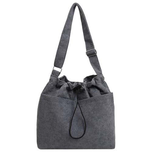 Generische Frauen Cord-Umhängetasche mit Multipockets Eimer-Beutel-Messenger-Beutel große Handtasche für Arbeitsreisen von Generic