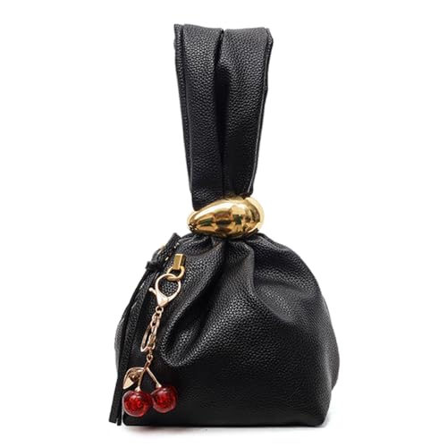 Generische Frauen -Leder -Armbandasche mit Anhänger kleine Handtasche für den täglichen Gebrauch (schwarz) von Generic