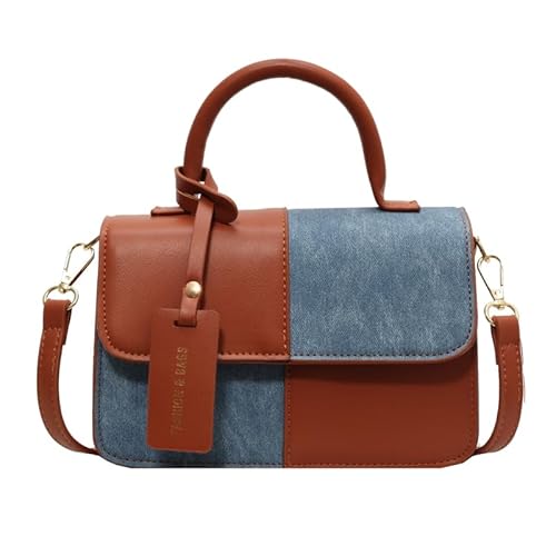 Generische Frauen PU -Umhängetasche Trendy Tasche Handtasche große Kapazität Designer -Einkaufstasche Patchwork einfache Tasche Verstellbares Riemen im Freien Reisetasche von Generic