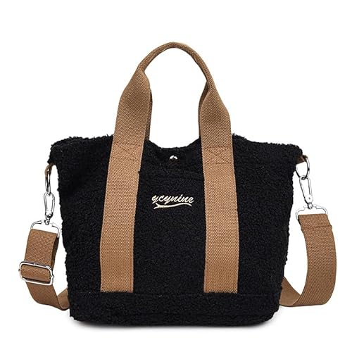 Generische Frauen Plüsch kleiner Einkaufstaschen Verstellbares Crossbody Tasche mit Fächern Satchel Geldbörse Schließhandtasche für Arbeitsreisen von Generic