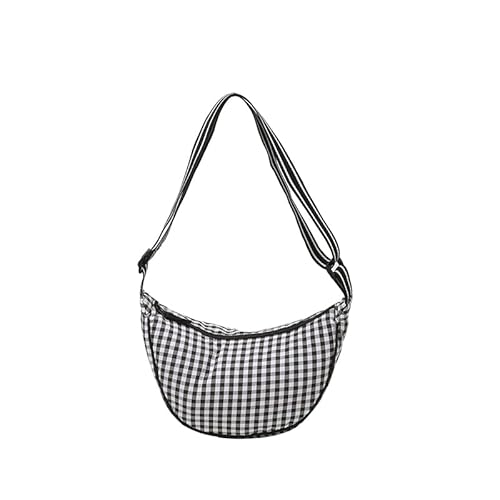 Generische Frauen Puffer Crossbody Bag Nylon Grid Dumpling Umhängetasche Pendelbeutel (schwarz) von Generic
