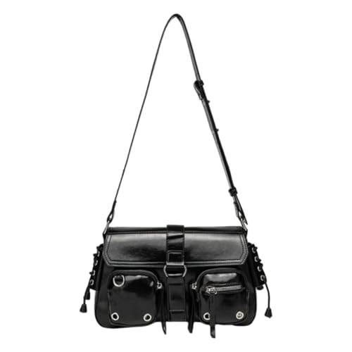 Generische Frauen Punk Umhängetasche Casual Messenger Tasche große Kapazität Stilvolle Crossbody -Tasche Verstellbares Riemen Mehrfachpackungstasche PUSLING BAGE von Generic