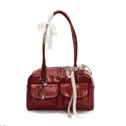 Generische Frauen Vintage -Umhängetasche mit Anhänger vielseitiger Achselhöhlen -Tasche Multi -Taschen -Leder -Unterarm -Reisetasche Date Tasche von Generic