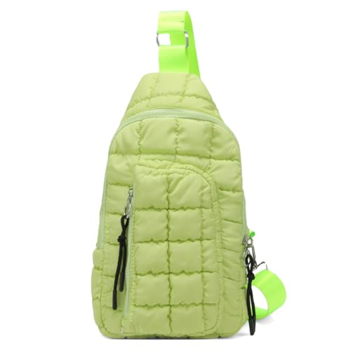 Generische Frauen lässig gesteppte Brustbeutel Stickbeutel gepolsterte Umhängetasche (grün) von Generic