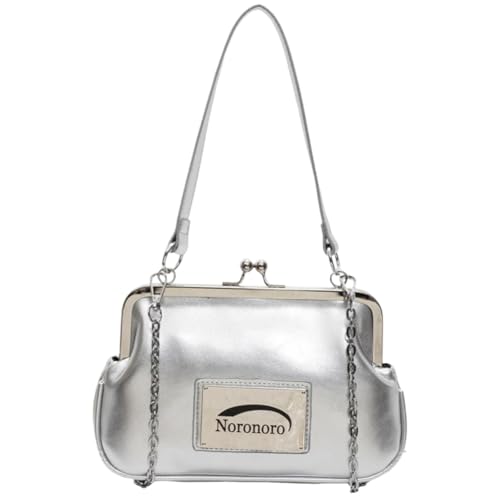 Generische PU -Lederschalen -Kupplungsbeutel mit ketten eleganter Pendelkörperbodentasche (Silber) von Generic