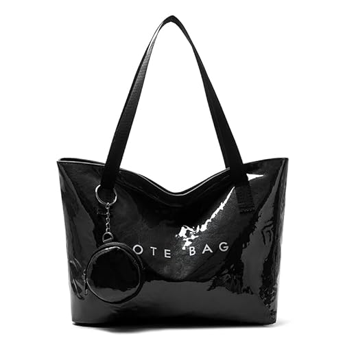 Generische PVC -Gelee -Handtasche große Kapazität Pendelputantat mit passender Kupplung (schwarz) von Generic