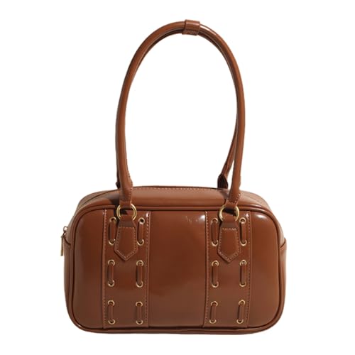 Generische Umhängetaschen für Frauen pu Leder weibliche Boston -Einkaufstasche Feste Farbe Damen Unterarmtasche Handtaschen Geldbeutel PUSS TOTE Tasche von Generic