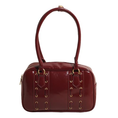 Generische Umhängetaschen für Frauen pu Leder weibliche Boston -Einkaufstasche Feste Farbe Damen Unterarmtasche Handtaschen Geldbeutel PUSS TOTE Tasche von Generic