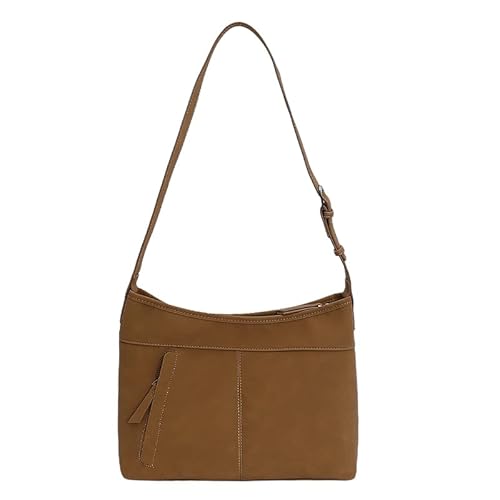 Generische Vintage -Einkaufstasche PU -Umhängetasche mit Reißverschluss Carryall -Tasche für Frauen Mädchen (braun) von Generic