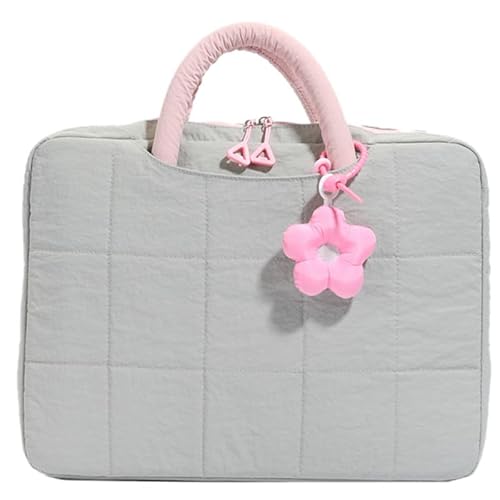 Generische gesteppte Puffer-Laptoptasche mit Anhänger Commuter Laptop Aktentasche 16 Zoll Laptop Handtasche Notebook Hülle Tragbare Handtasche für Damen von Generic