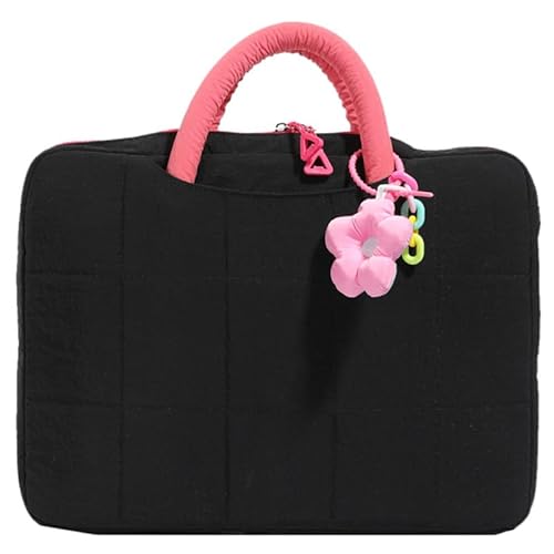 Generische gesteppte Puffer-Laptoptasche mit Anhänger Commuter Laptop Aktentasche 16 Zoll Laptop Handtasche Notebook Hülle Tragbare Handtasche für Damen von Generic