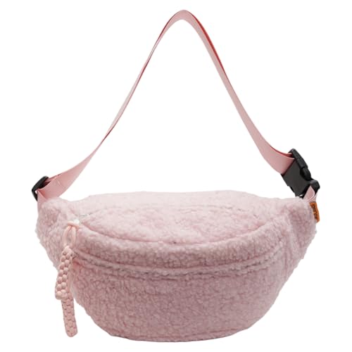 Generisches Fleece Sherpa Crossbody Tasche for Frauen Mini Überall Gürtelbeutel Trendy modische süße Taillenbeutel süßer Hip -Hüft -Packungstasche mit Hüftpackung von Generic