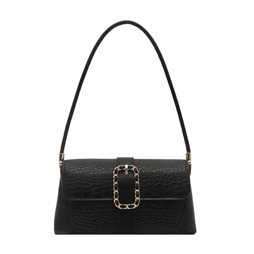 Generisches PU Leder -Unterarm -Beutel Krokodil -Muster Umhängetasche Pendelhandtasche (schwarz) von Generic