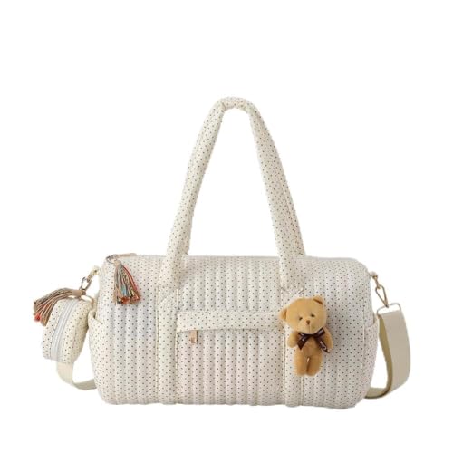 Generisches gestepptes Reisetasche mit oberer Griff -Umhängetasche für Frauen (schwarze und weiße Punkte) von Generic