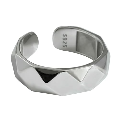 Geometrischer Ring aus 925er Sterlingsilber für Damen, trendiger Modeschmuck im Vintage-Stil von Generic