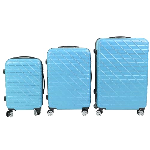Gepäckset, 3-teiliger Koffer mit 150 Kg Tragkraft, 20 Zoll, 24 Zoll, 28 Zoll, für Reisen (Blue) von Generic