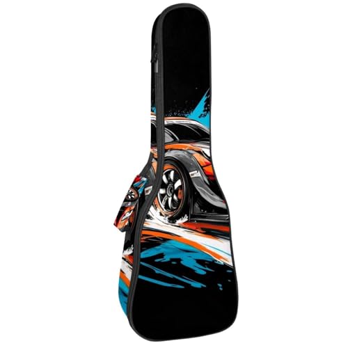 Gepolsterte Tasche für Konzert-Ukulele, 58,4 cm (23 Zoll), abstraktes Design, mit Aufbewahrung und Schultergurten, Mehrfarbig 02, 25.9x9x3.1in/66x23x8cm, Taschenorganizer von Generic