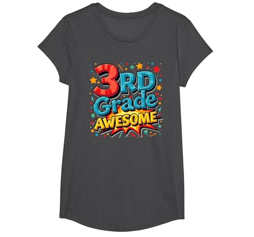 Geschenk für Jungen der 3. Klasse T-Shirt, Girls, Anthrazit Meliert, XS Geschenk für Jungen der 3. Klasse T-Shirt, Girls, Anthrazit Meliert, XS von Generic