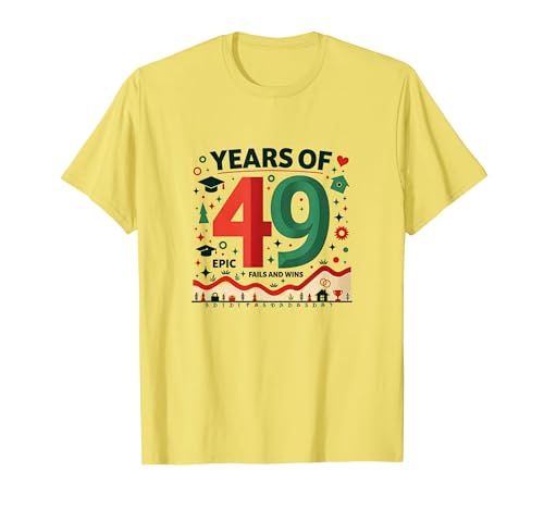 Geschenk zum 49. Geburtstag: Epic Fails and Wins Celebration T-Shirt, Herren, Gelb, XXL Geschenk zum 49. Geburtstag: Epic Fails and Wins Celebration T-Shirt, Herren, Gelb, XXL von Generic