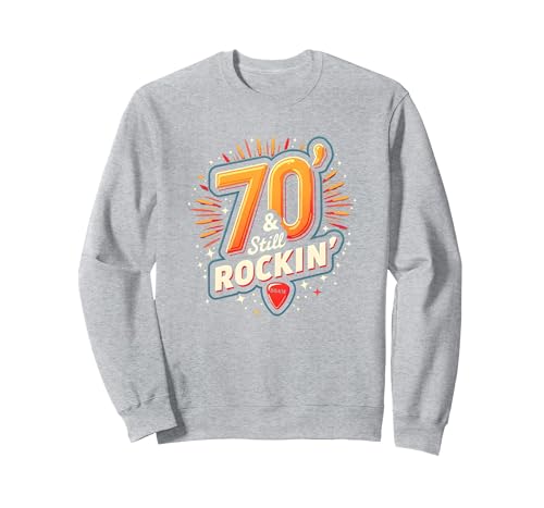 Geschenk zum 70. Geburtstag für Männer – 70 & Still Rockin' Sweatshirt, Unisex für Erwachsene, Grau Meliert, XXL von Generic