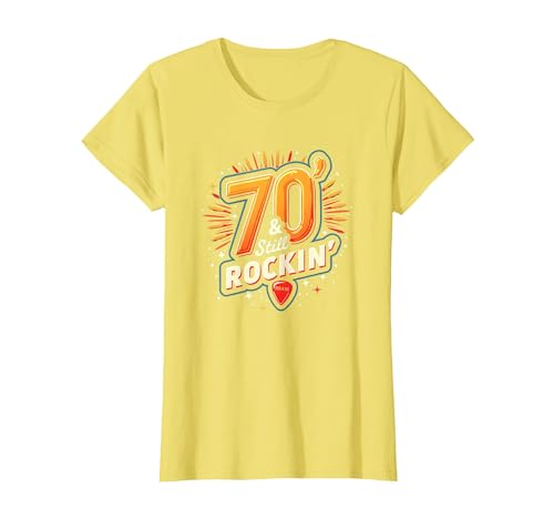 Geschenk zum 70. Geburtstag für Männer – 70 & Still Rockin' T-Shirt, Damen, Gelb, XS Geschenk zum 70. Geburtstag für Männer – 70 & Still Rockin' T-Shirt, Damen, Gelb, XS von Generic