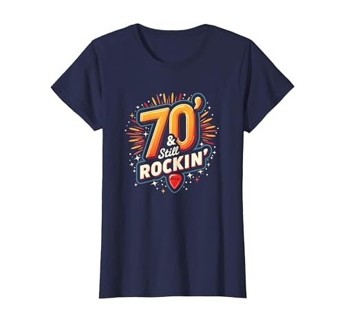 Geschenk zum 70. Geburtstag für Männer – 70 & Still Rockin' T-Shirt, Damen, Marineblau, XS Geschenk zum 70. Geburtstag für Männer – 70 & Still Rockin' T-Shirt, Damen, Marineblau, XS von Generic