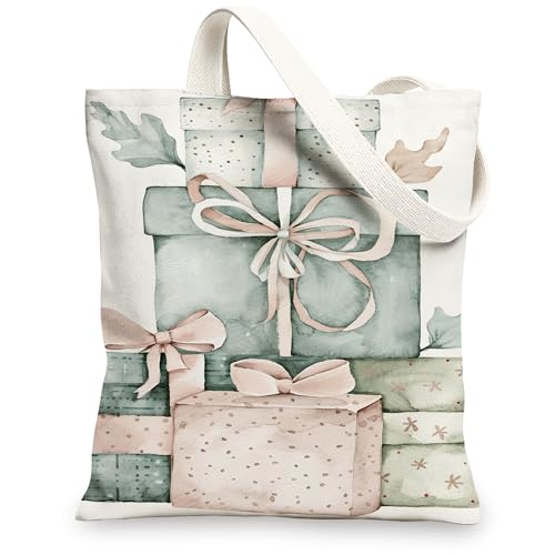 Geschenkbox-Tragetaschen aus Segeltuch, wiederverwendbar, stilvolles Pastell-Design, leicht, waschbar, Schultergurt, pastellfarben, 13x15 Inch von Generic