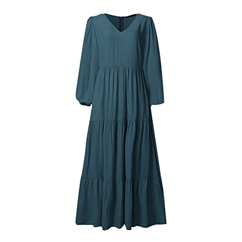 Geschenke Für Frauen Kleid Damen, Abendkleid Große Größen Helloween Kostüme Für Frauen Kleider Cocktail Kleider Jeans Röcke Hochzeitskleidung Strandkleider Knielang (Grün-2, XL) von Generic