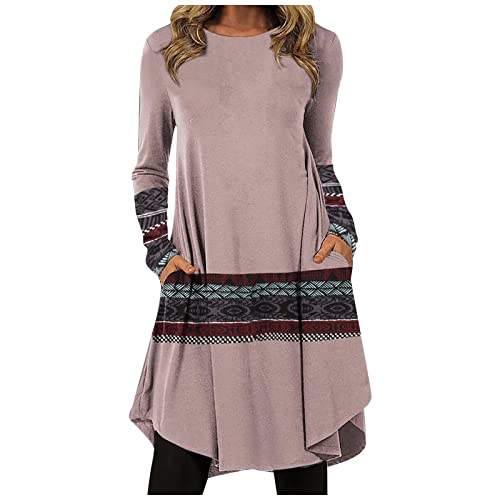 Geschenke Für Frauen Strickkleid Damen, Bohokleider Brautkleid More and More Kleider Hosenröcke Rückenfreie Kleider Hosenrock Kurz Abendkleid Glitzer Häckelkleid Tshirt (4-Rosa, M) von Generic