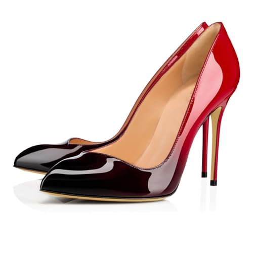 Geschlossene Stiletto Absatz für Damen, Klassische Lackpumps mit Spitzer Spitze High Heels mit Farbverlauf Schlupfschuhe für Party und Abend,39 EU Geschlossene Stiletto Absatz für Damen, Klassische Lackpumps mit Spitzer Spitze High Heels mit Farbverlauf Schlupfschuhe für Party und Abend,39 EU von Generic