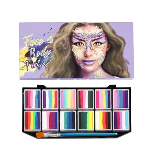 Gesichts- und Körperbemalung | Make-up-Palette für Körperbemalung, Make-up-Palette mit 12 Farben, Kunstmalerei, Gesichtsbemalungsset auf Wasserbasis, Gesichtsbemalung von Generic