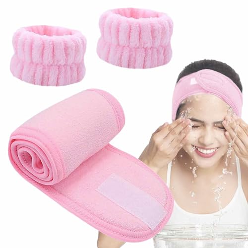 Gesichtswaschbänder für das Handgelenk – Set aus Mikrofaser-Armbändern für Spa, Gesichts-Stirnbänder, Mikrofaser-Handtücher zum Waschen des Handgelenks | Handtuch-Bänder von Generic