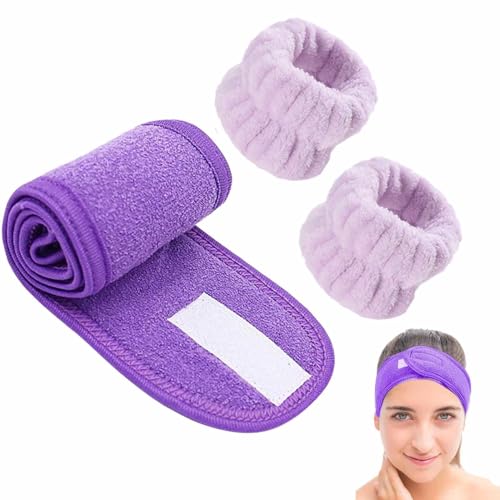 Gesichtswaschbänder für das Handgelenk – Set aus Mikrofaser-Armbändern für Spa, Gesichts-Stirnbänder, Mikrofaser-Handtücher zum Waschen des Handgelenks | Handtuch-Bänder von Generic