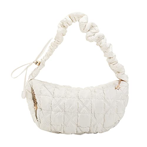 Gesteppte Pendelbeutel große Kapazität Baumwollpolstertasche lässig Elegant Solid Color Weekend Urlaub (Beige) von Generic