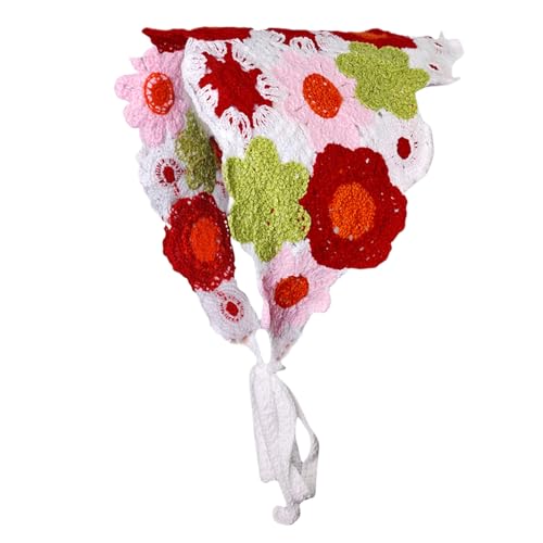 Gestrickte Stirnbänder Frauen Häkeln Blumenhaar Kerchief | Leichtes Strickbandana mit bequemer Passform und schickem Design | Vielseitiges Kopftuch Frauen und Mädchen ideales Fest von Generic