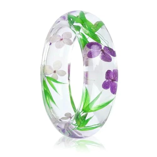 Getrocknete Blume Harz Armband Echte Blume Harz Armband Stilvolles und Mode Mädchen Geschenk, Kunstharz von Generic
