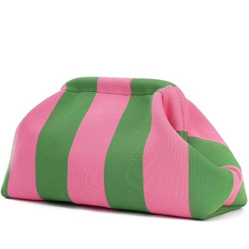 Gewebte Clutch Geldbörsen für Frauen Casual Häkelknödel Handtaschen Kleine Wolke Geldbörse Sommer Strandtasche von Generic