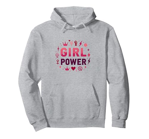 Girl Power: Stärkung der weiblichen Stärke und Einheit Pullover Hoodie, Unisex für Erwachsene, Grau Meliert, M von Generic