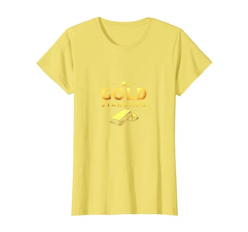 Girls Gold Standard: Luxus Shine Star Design T-Shirt, Damen, Gelb, S von Generic