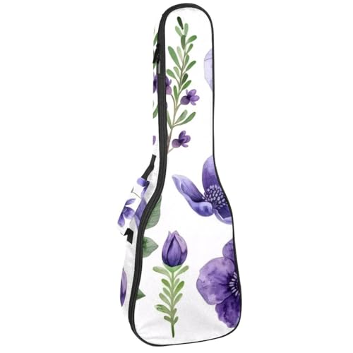 Gitarrentasche für Konzert-Ukulele, 58 cm, Pfauenfeder-Design, gepolsterte Tasche mit Fächern und Schultergurten, Mehrfarbig 09, 25.9x9x3.1in/66x23x8cm, taschen-organizer von Generic