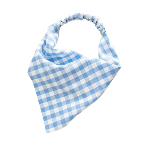 Gitter-Haarschal, Bandana, rotes Stirnband, dreieckiger Haarschal, pastoraler Stil, weiches dreieckiges Haarband, Riemen for Damen(Blue) von Generic