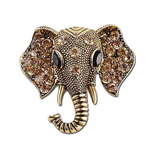 Glänzender Kopf mit Strass, Elefantenkopf, Brosche, Badge, Kleidung, Halskette, Halskette, Dekoration von Generic
