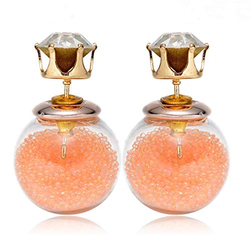 Glaskugelperlen für Frauen, Ohrringe, Ohrstecker, Schmuck, Champagner, elegant und beliebt von Generic